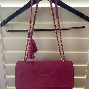 Tory Burch Hot Pink Suede Bag